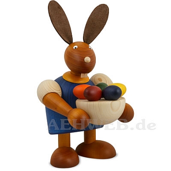 Big bunny with Easter eggs, blue