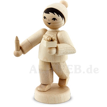 Boy with candles, natural wood