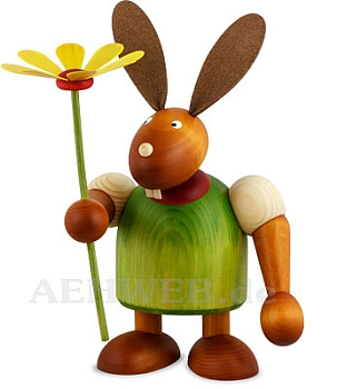 Maxi Hase mit Blume grün