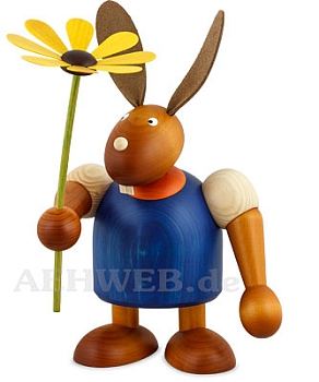 Big bunny with flower blue