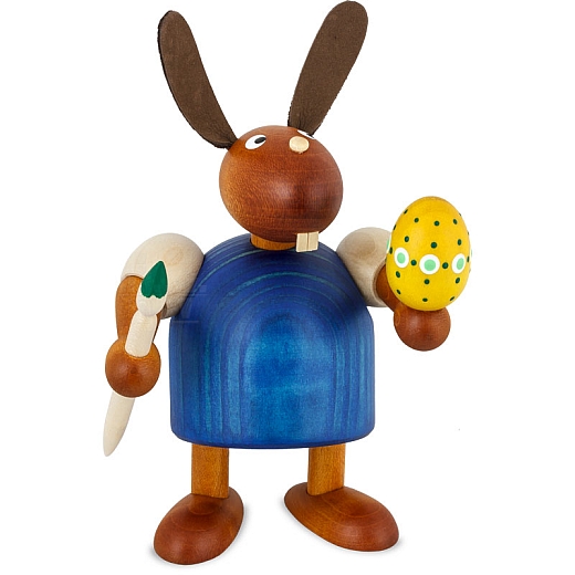 Easter Bunny with egg and brush blue