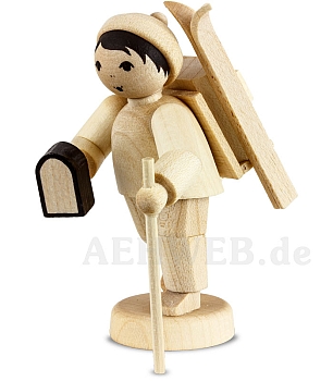 Mountain Hiking boy with backpack natural wood