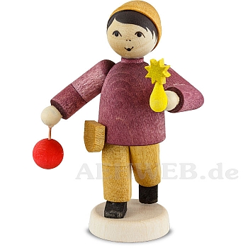 Christmas Ornament Seller Boy stained