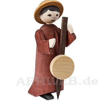 Musician with Bladder fiddle small stained