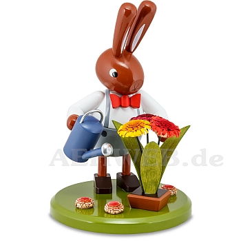 Easter Bunny with Flowers and Watering Can 16 cm