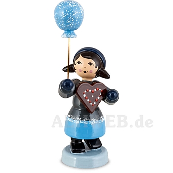 Girl with Gingerbread and Balloon blue
