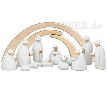 Crib figures white with stable