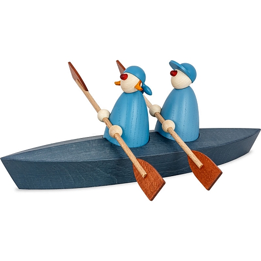 Ole & Svenja im Paddelboot Zweier blau