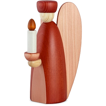 Angel red with wood candle