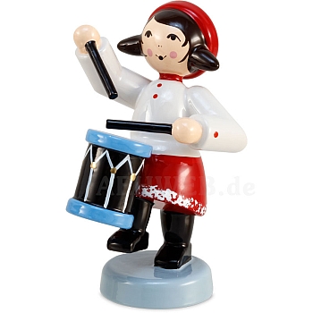 Winter musician girl with drum red from Ulmik
