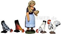 Farmers wife with chickens