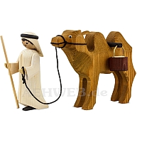 Kameltreiber und Kamel mit Eimern 13 cm gebeizt