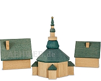 Seiffener Kirche mit Häuser