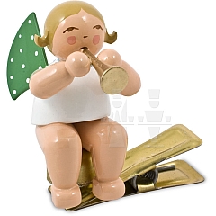 Angel with flute on clip