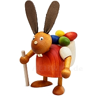 Easter Bunny with backpack, red