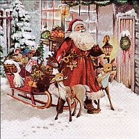 Serviette - Der Weihnachtsmann kommt