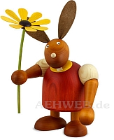 Maxi Hase mit Blume rot