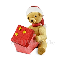Christmas bear sitting with gift