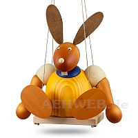 Big bunny on swing, yellow