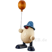 Eierkopf Otto mit Luftballon blau 15 cm