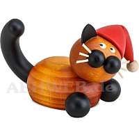 Weihnachts Katze Bommel auf der Lauer