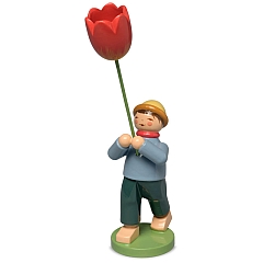 Junge mit Tulpe