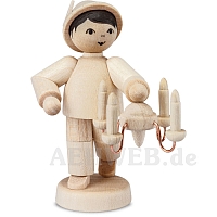 Ore Mountain Boy with Candleholder natural wood