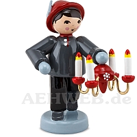 Ore Mountain Boy with Candleholder red