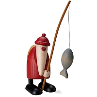Santa Claus with Fishing Rod