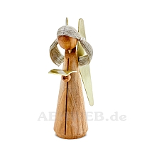 Cherrywood Angel with brass wings small