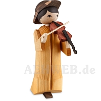 Musikant mit Geige 13 cm gebeizt