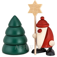Set 5 Weihnachtsmann mit Stern und Baum