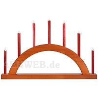 LED Round Arch with LED Candles walnut colored wood