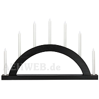 Schwibbogen Rundbogen schwarz mit LED Kerzen