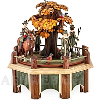 Spieldose Jagdaufzug mit Eiche Herbstfärbung