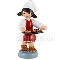 Bäckermädchen mit Tablett rot von Ulmik