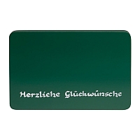 Beschriftete Sockelplatte grün „Herzliche Gückwünsche“