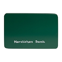 Beschriftete Sockelplatte grün „Herzlichen Dank“