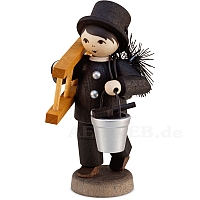 Winter child chimney sweep stained