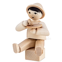 Coffee party winter child boy sitting with plate natural from Ulmik