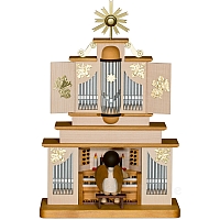 Loop Angel at the organ with 36-tone music work limited stained