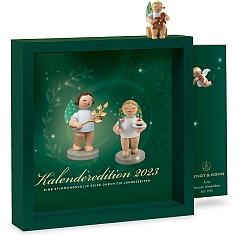Kalender 2023 komplett mit Figur Engel mit Lebkuchenfrau von Wendt & Kühn