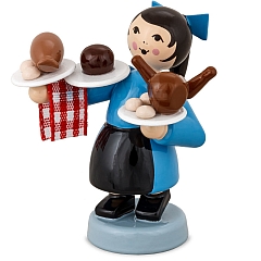 Winter child Waitress blue with plates