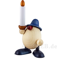 Egg head Alfred with candle blue