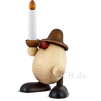 Egg head Alfred with candle brown